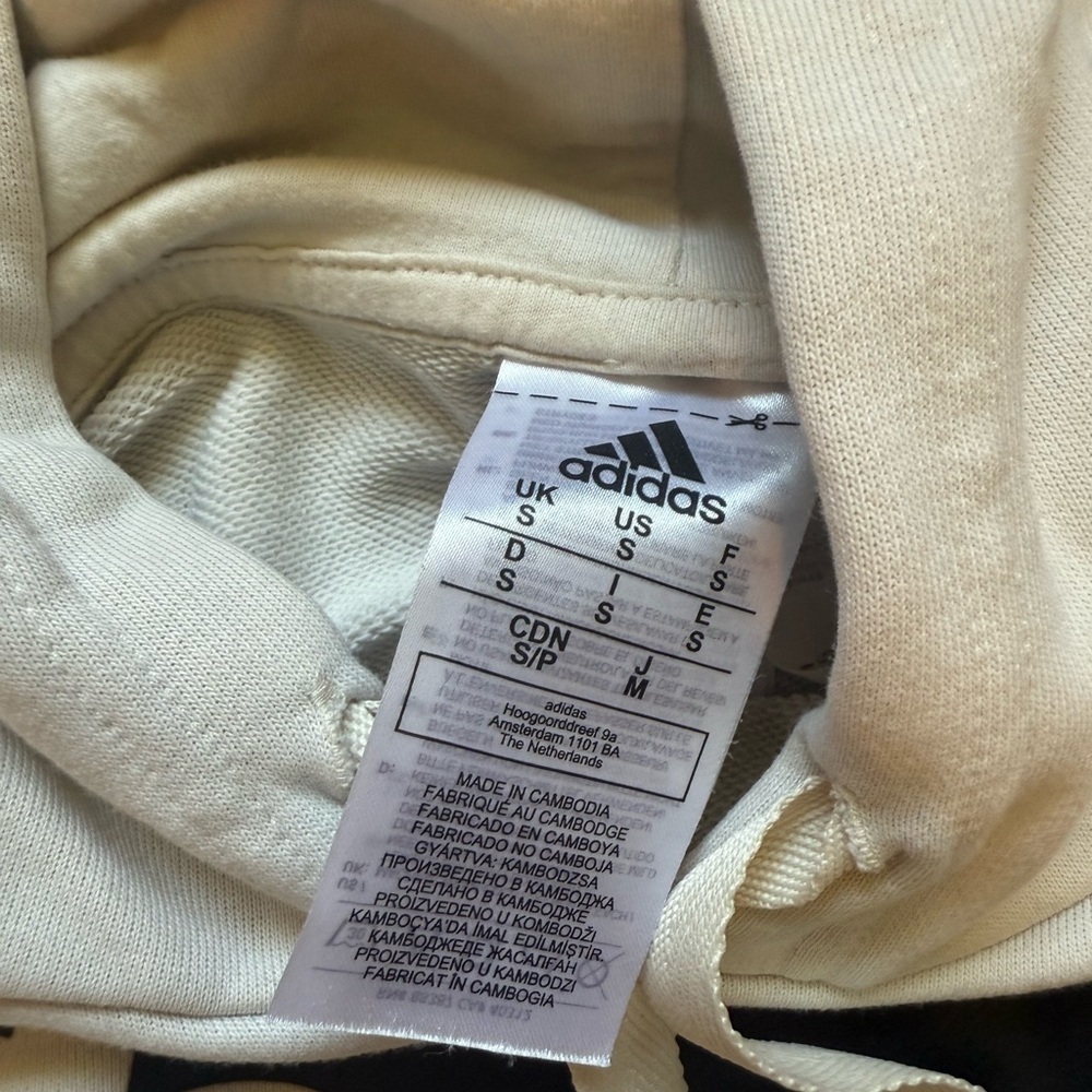 Adidas Women's Off-White and Black Graphic Hoodie - Picture 2 of 2